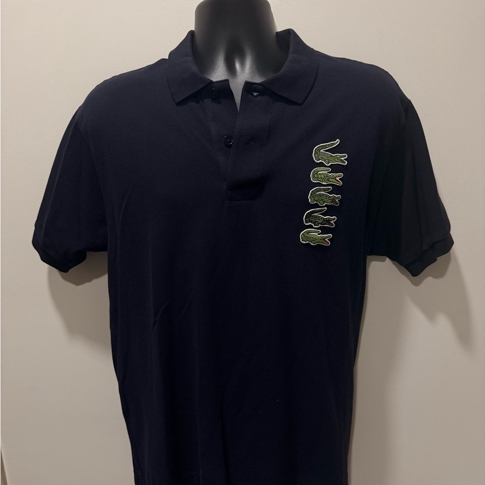 Lacoste Dark Blue Polo with Green Logo